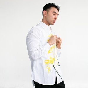 Loewe White Daisy Print Button Up Shirt